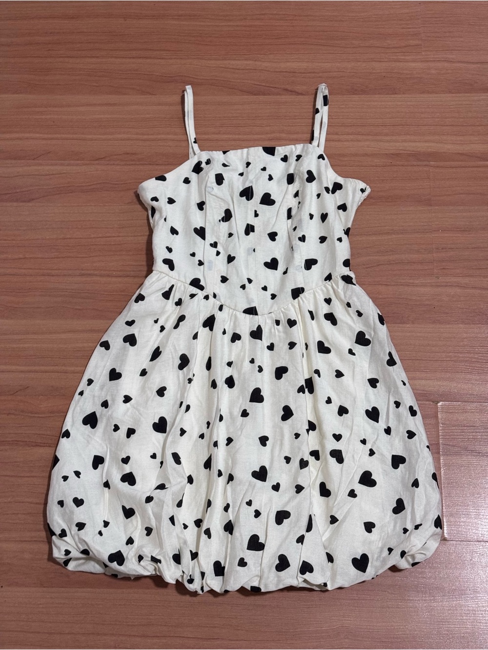 As U Wish Heart Print Bubble Hem Mini Dress NWOT Size S